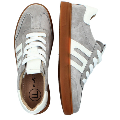 Damskie trampki ze skóry - FILIPPO DP6742/25 SZARE