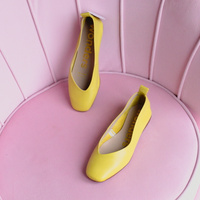 Hiszpańskie baleriny z miękkiej skóry - WONDERS A-86141 ŻÓŁTE