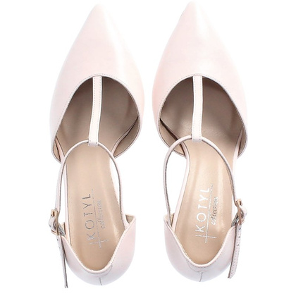 Szpilki z paskami - KOTYL 3793 PERŁOWO RÓŻOWE