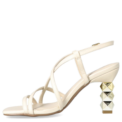 Sandały na ozdobnym słupku - MENBUR 23757 ECRU