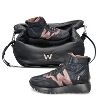 ZESTAW BUTY I TOREBKA - WONDERS A-2493 WB-54025 CZARNY