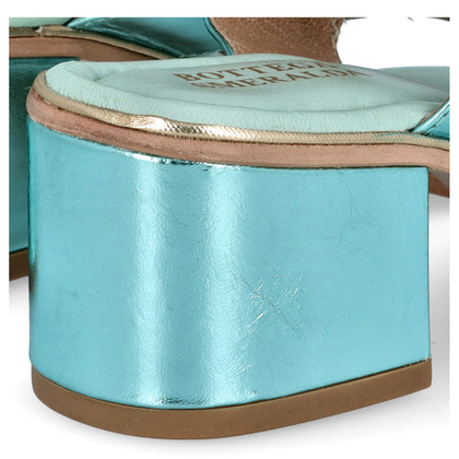 Eleganckie sandały ze skóry - BOTTEGA SMERALDA 3LN24C NIEBIESKIE