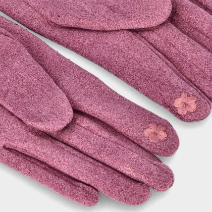 Kaszmirowe rękawiczki damskie z obsługą ekranów - TYMOTEO LOVE R02 FIOLETOWE