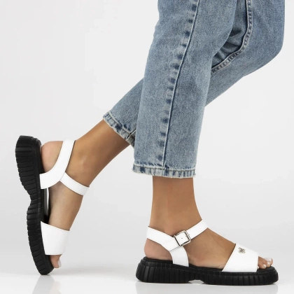 Wygodne sandały ze skóry - FILIPPO DS6811/25 BIAŁE