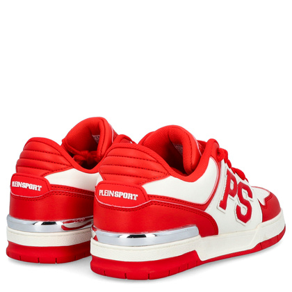 Sneakersy premium unisex - PLEIN SPORT SAES-USC0737 CZERWONO-BIAŁE
