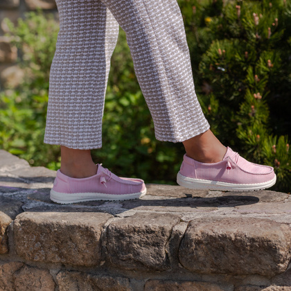 Lekkie półbuty damskie - HEY DUDE WENDY STRETCH SOX 41878 RÓŻOWE