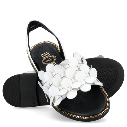 Damskie sandały ze skóry - LEMAR 40425 BIAŁE