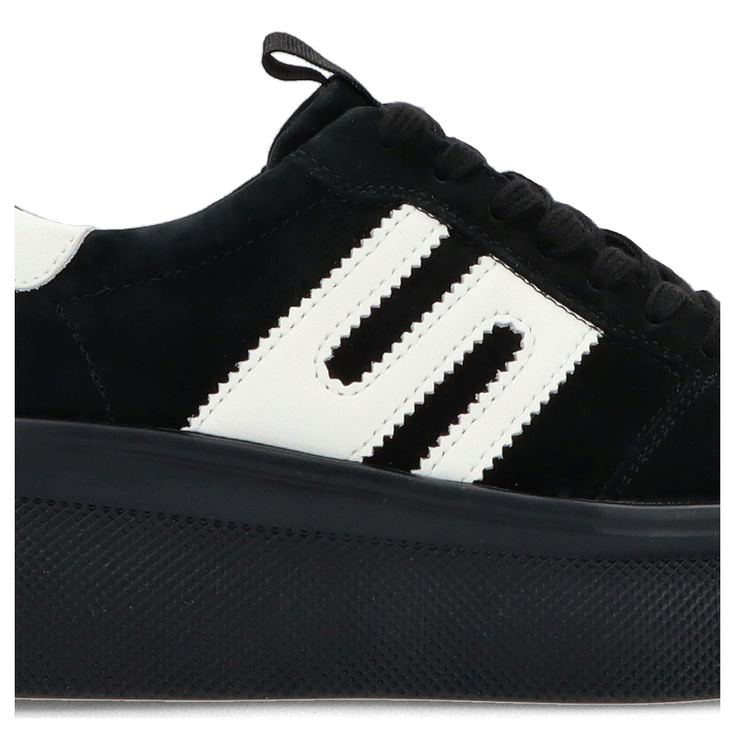 Skórzane sneakersy damskie - FILIPPO DP7175/25 CZARNE