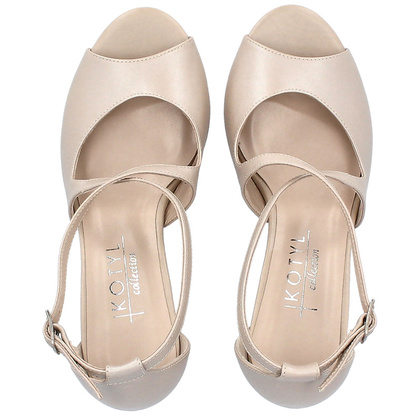 Taneczne sandałki ślub - KOTYL 4325 PERŁOWE