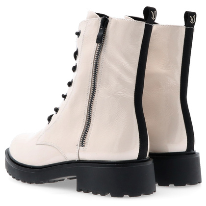 Lakierowane botki ze skóry - CAPRICE 9-25217-43 BIAŁE