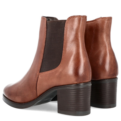 Wygodne botki ze skóry - PARROTTO WH70H04 BRĄZOWE