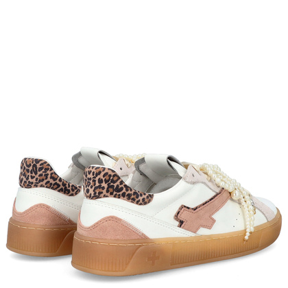 Sneakersy skórzane z ozdobami - GIO+ BLUE100 BIAŁE