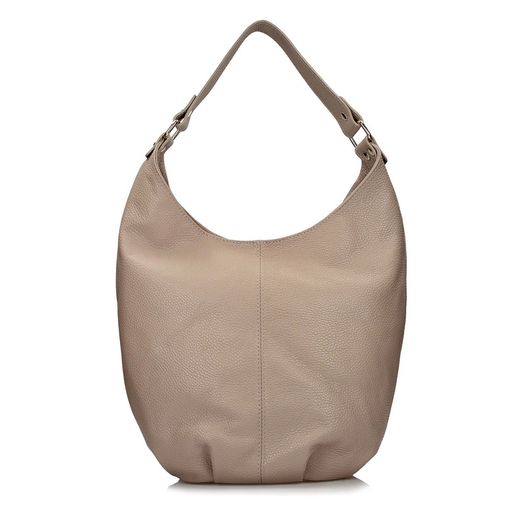 Torebka worek ze skóry - TOSCANIO F118 BEŻOWA