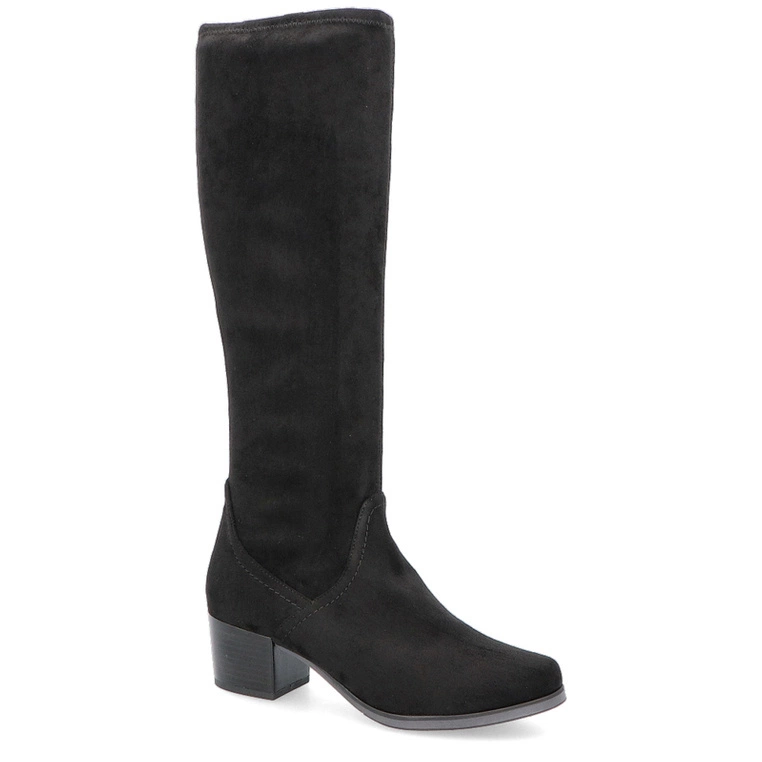 Streczowe kozaki na obcasie - CAPRICE 9-25506-41 CZARNE