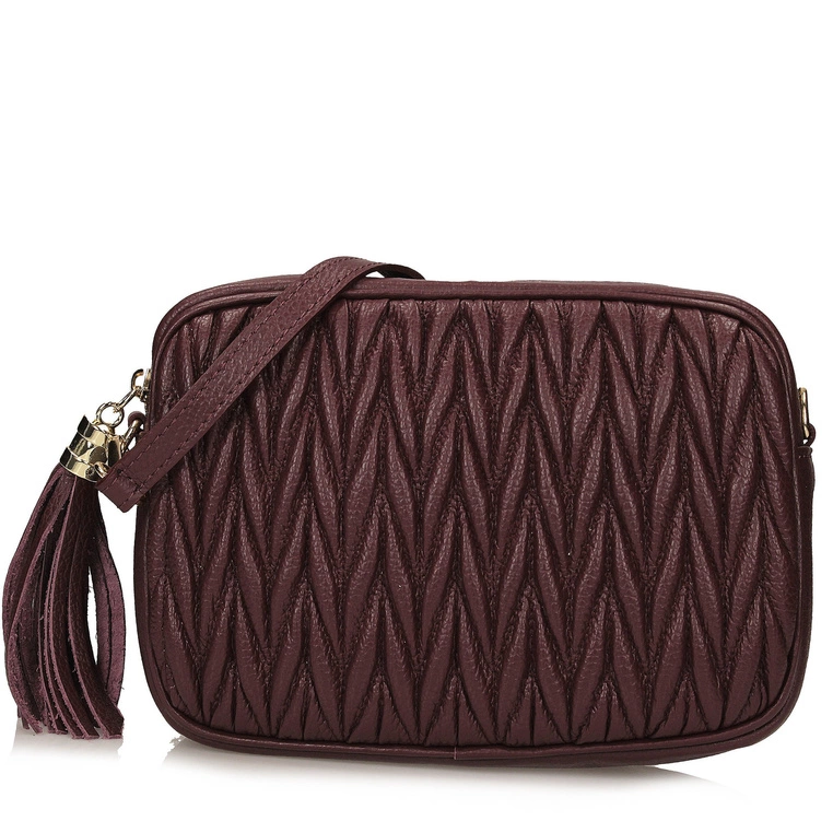 Listonoszka ze skóry naturalnej - TOSCANIO F226 BORDOWA