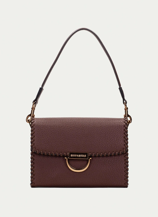 Hiszpańska torebka z klapką - HISPANITAS BI254148 BRĄZOWA