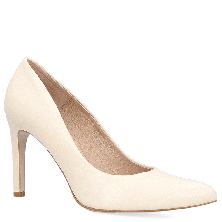 Klasyczne szpilki - BRAVO MODA 1373 ECRU