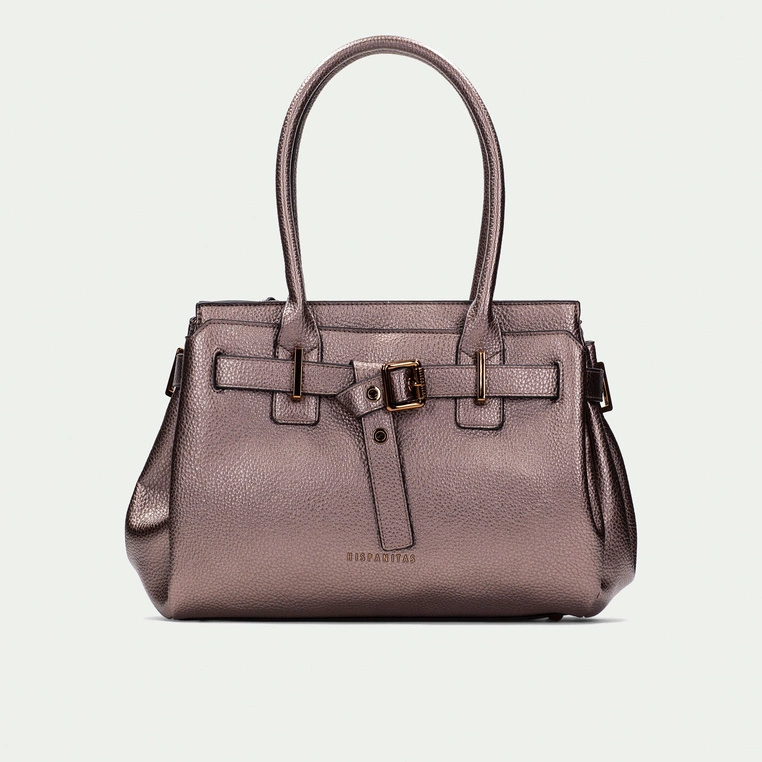 Hiszpańska torebka damska - HISPANITAS BI254146 METALICZNY BRĄZ