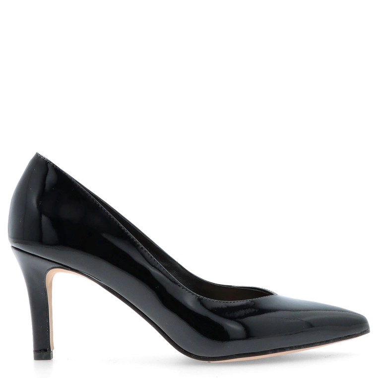 Eleganckie szpilki ze skóry lakierowanej - KOTYL 3701 CZARNE