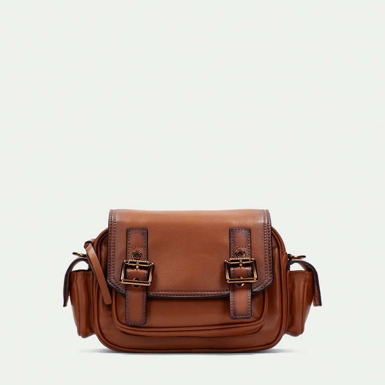 Torebka damska listonoszka - HISPANITAS BI254143 BRĄZOWA