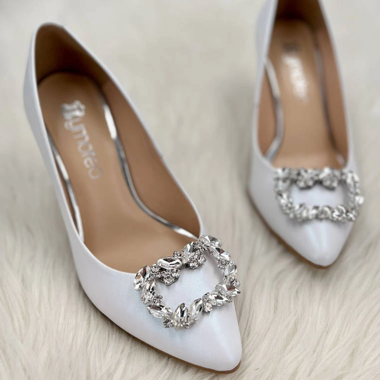 Błyszczące klipsy do butów - TYMOTEO LOVE T23 SREBRNE