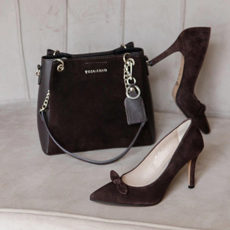 ZESTAW BUTY + TOREBKA - KOTYL 8519 TOSCANIO G141 BRĄZOWY