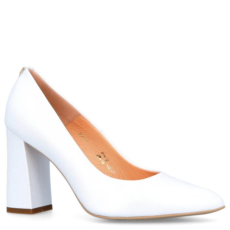 Ślubne czółenka na słupku - SALA 9933 BIAŁA PERŁA