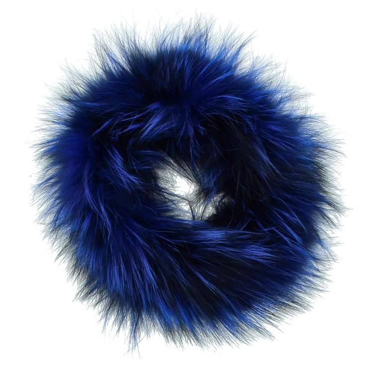 Luksusowa opaska z futra naturalnego - TYMOTEO LOVE K9 NIEBIESKA