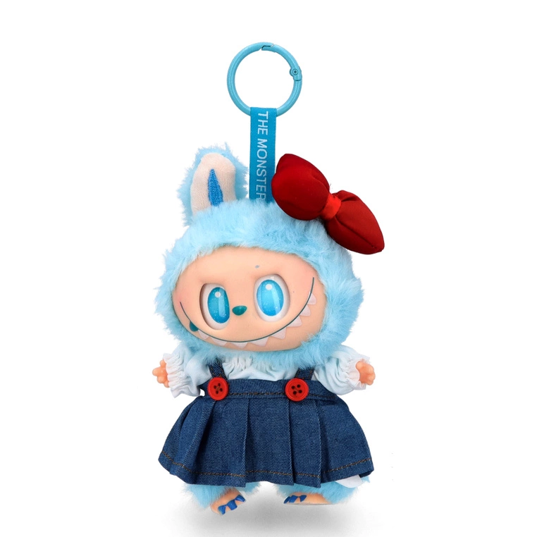 Zawieszka do torebki maskotka LABUBU z ubrankiem - B26 NIEBIESKI