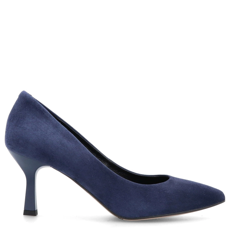 Szpilki ze skóry zamszowej - KOTYL 3789 GRANATOWE