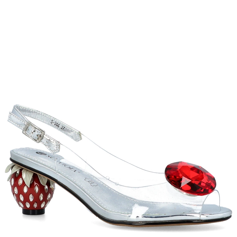 Sandały silikonowe - SCAVIOLA S-366 SREBRNO-CZERWONE