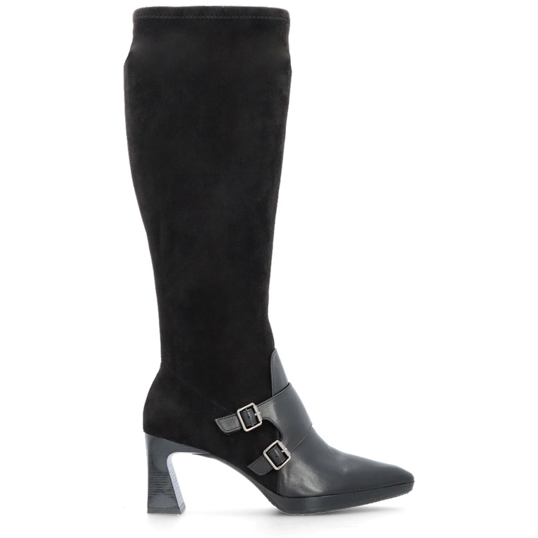 Hiszpańskie kozaki z elastyczną cholewką  - HISPANITAS HI254329 CZARNE