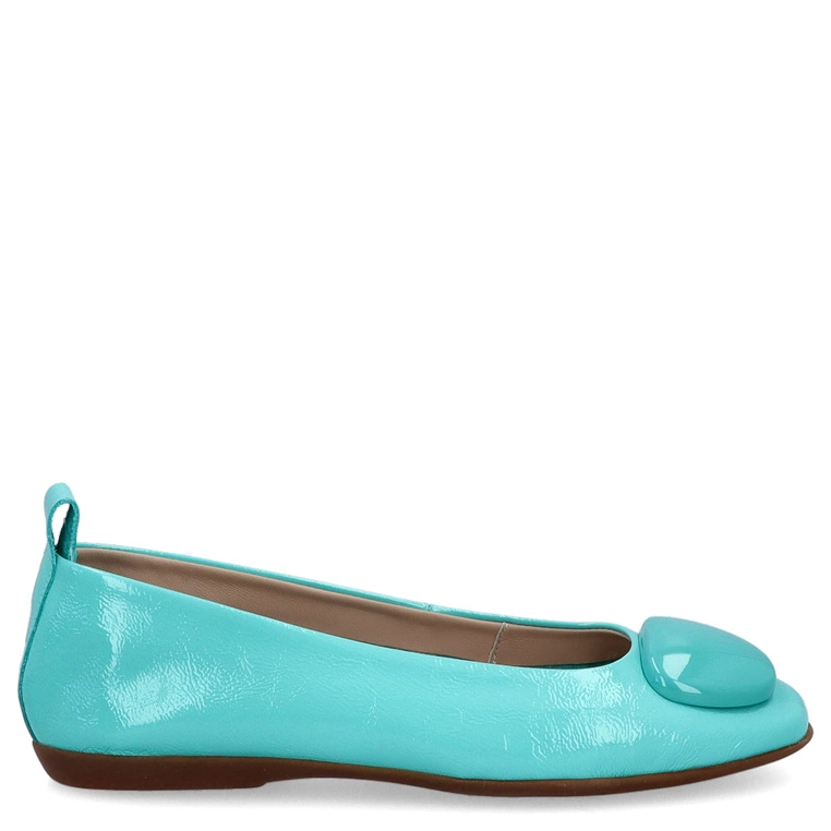 Hiszpańskie baleriny ze skóry lakierowanej - WONDERS A-86120 MORSKIE