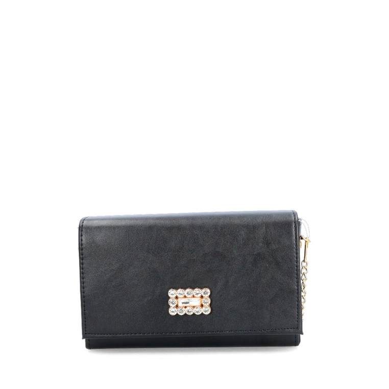 Wizytowa torebka z ozdobą - TYMOTEO 120 CZARNA