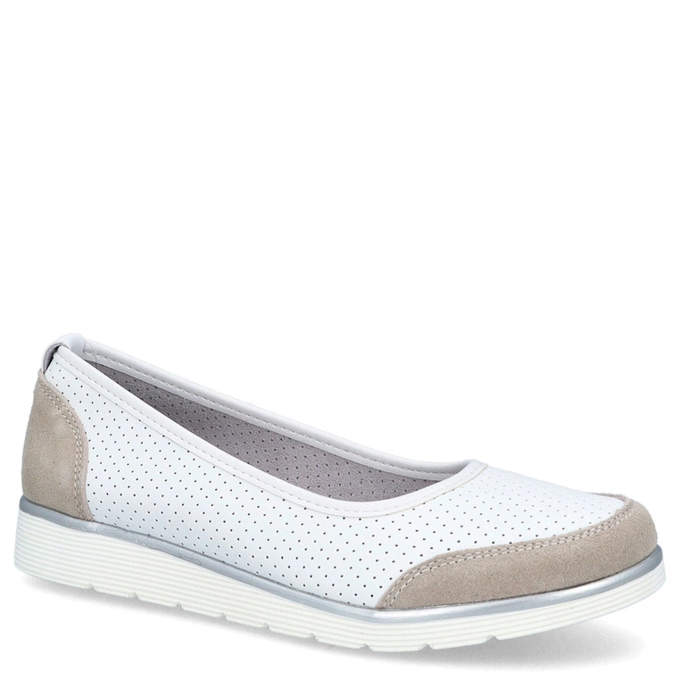 Lekkie ażurowe półbuty skórzane - FILIPPO DP4524/25 BIAŁE