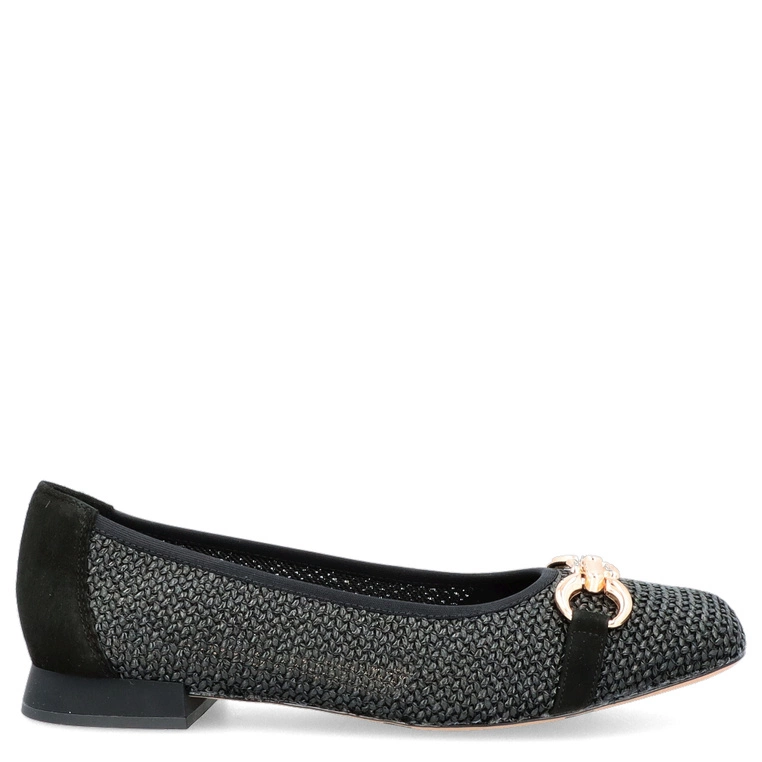 Plecione baleriny damskie - CAPRICE 9-22503-42 CZARNE