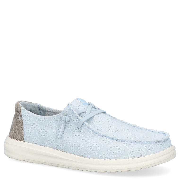 Lekkie półbuty damskie - HEY DUDE WENDY EYELET LACE 43128 BŁĘKITNE