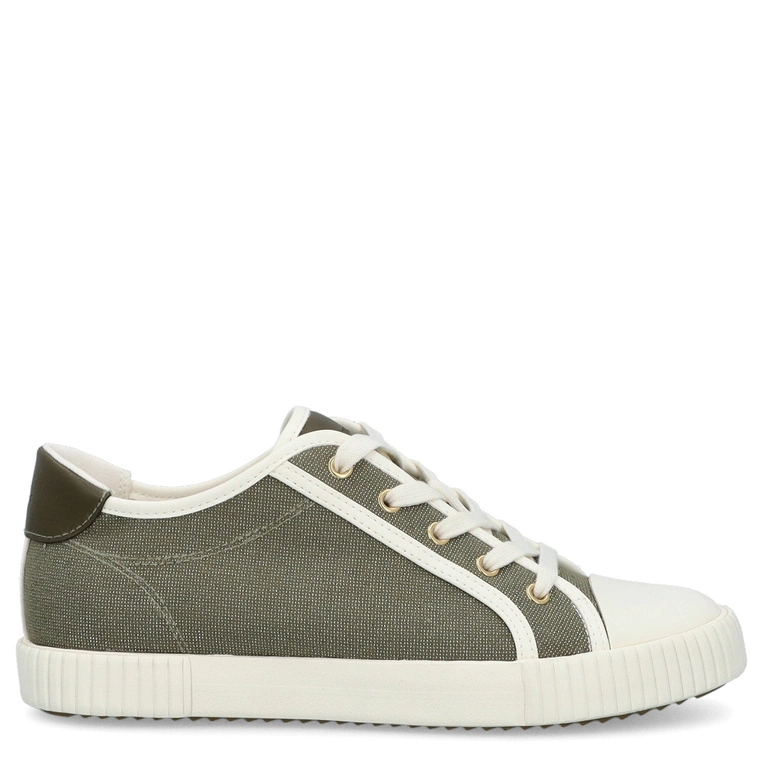 Sznurowane trampki damskie - GEOX  D.BLOMIEE B-SHI. TEX D556HB ZIELONE