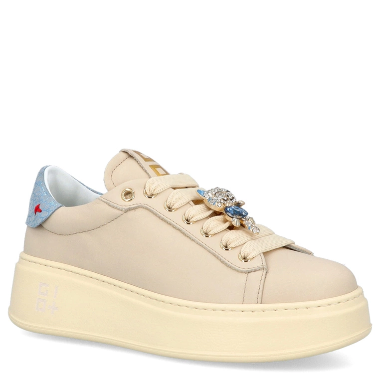 Sneakersy skórzane premium - GIO+ PIA312A BEŻOWE