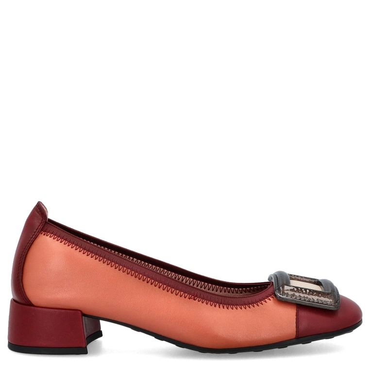 Czółenka premium z klamrą - HISPANITAS CHI254318 BORDOWE