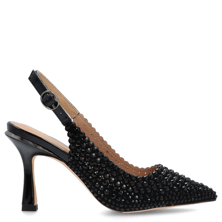 Hiszpańskie szpilki z odkrytą piętą - ALMA EN PENA I250408 CZARNE