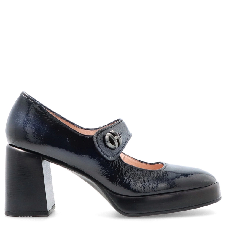 Lakierowane czółenka na platformie - HISPANITAS HI254305 GRANATOWE