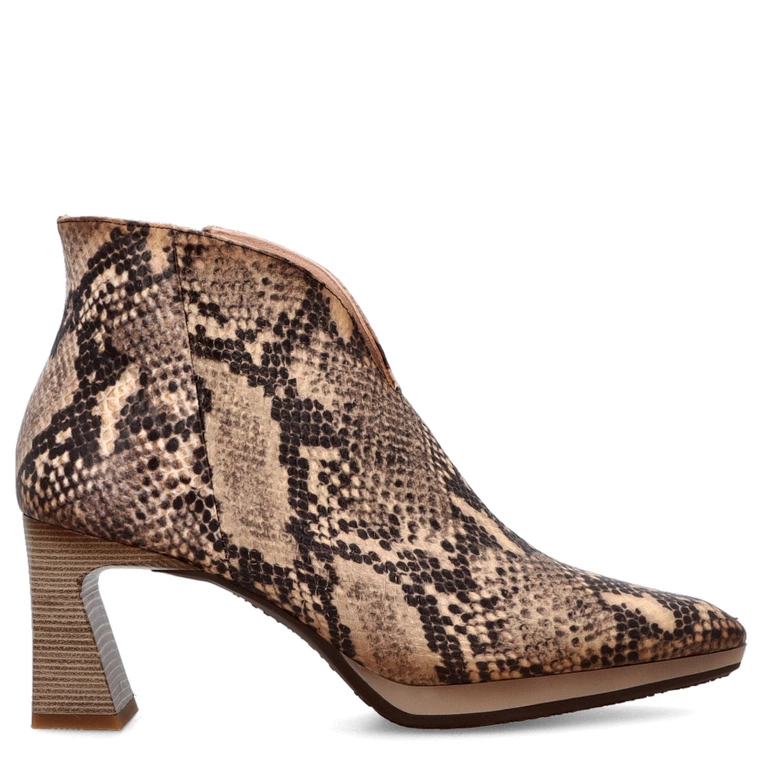 Eleganckie botki z wycięciem ze skóry wężowej - HISPANITAS HI254270 BEŻOWE