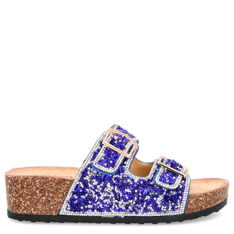 Błyszczące klapki na platformie - SCAVIOLA L-45 FIOLETOWE