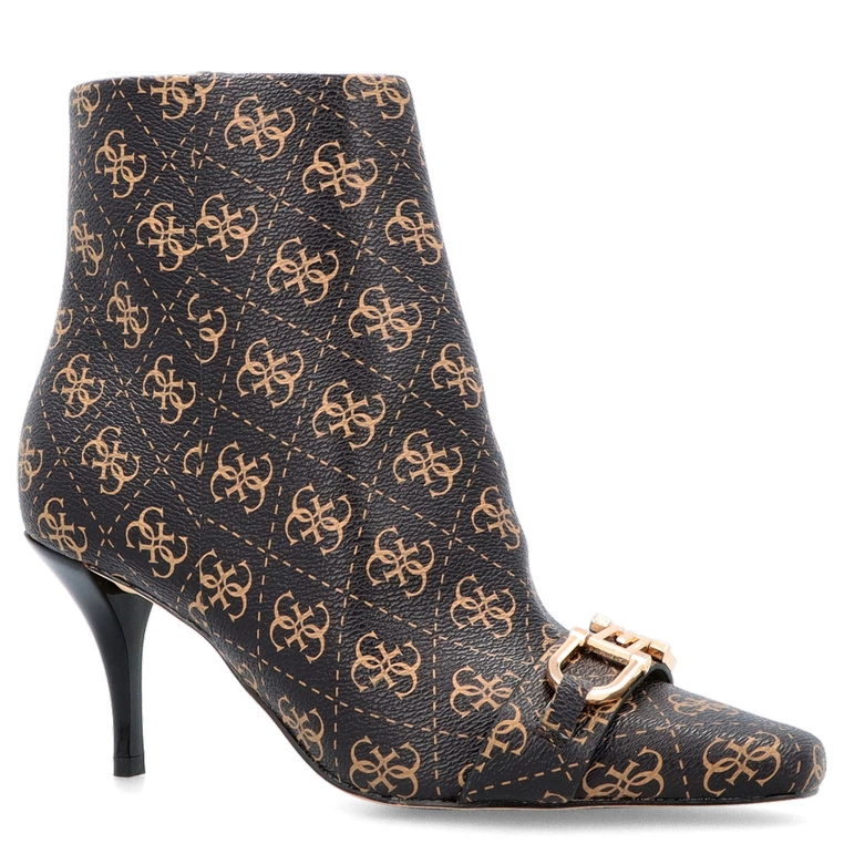 Botki na szpilce premium - GUESS SILENE2 FL8SILLEA10 BRĄZOWE