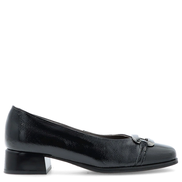 Hiszpańskie czółenka na niskim obcasie - PITILLOS 10812 CZARNE