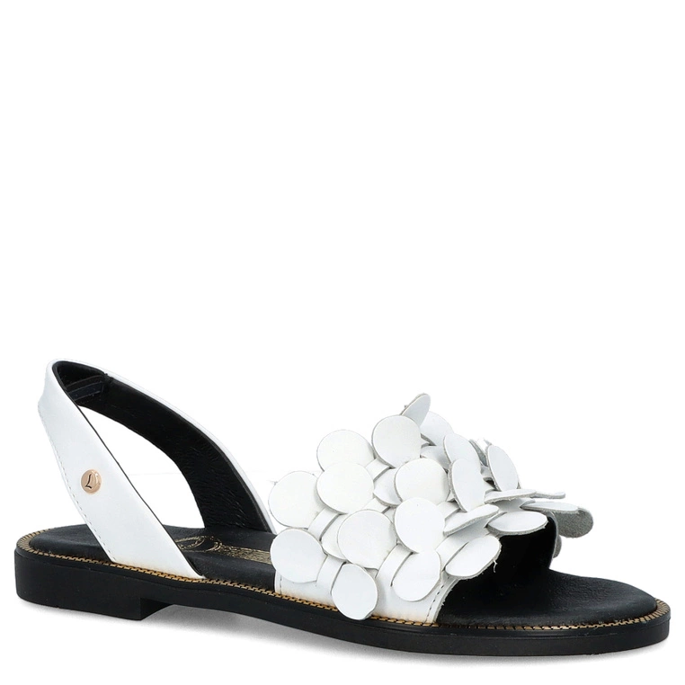 Damskie sandały ze skóry - LEMAR 40425 BIAŁE