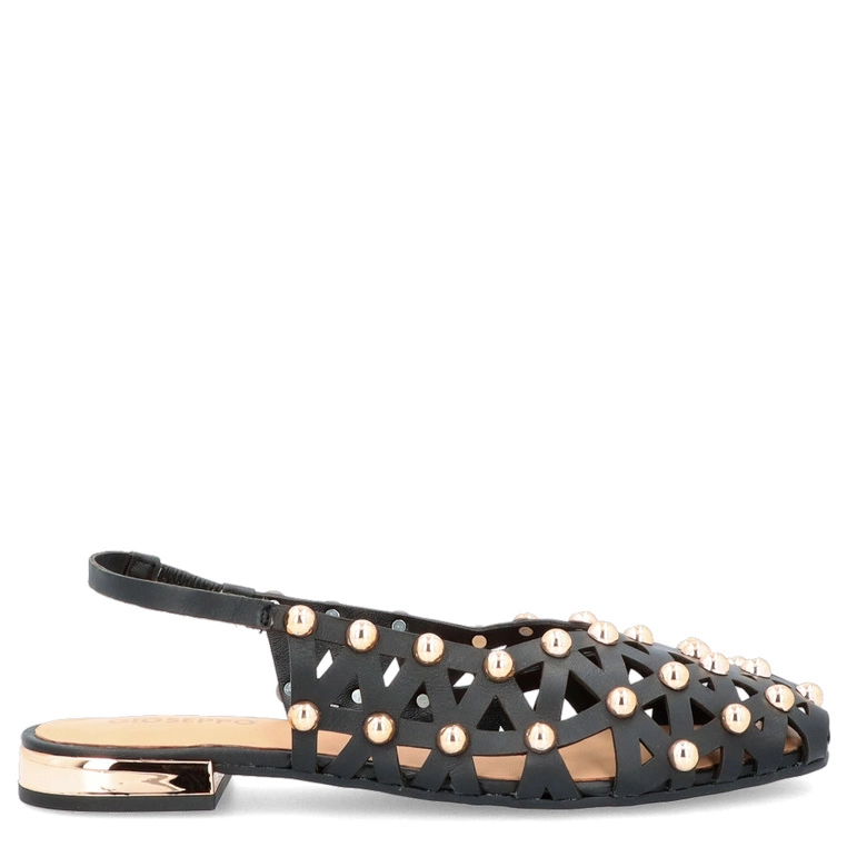 Ażurowe baleriny z odkrytą piętą  - GIOSEPPO 75135 CZARNE