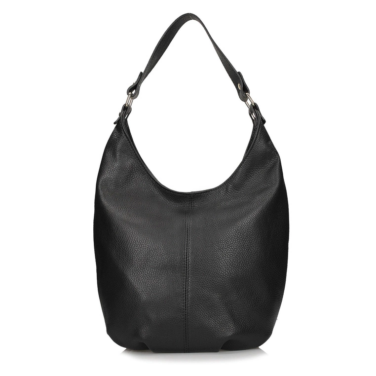 Torebka worek ze skóry - TOSCANIO F118 CZARNA