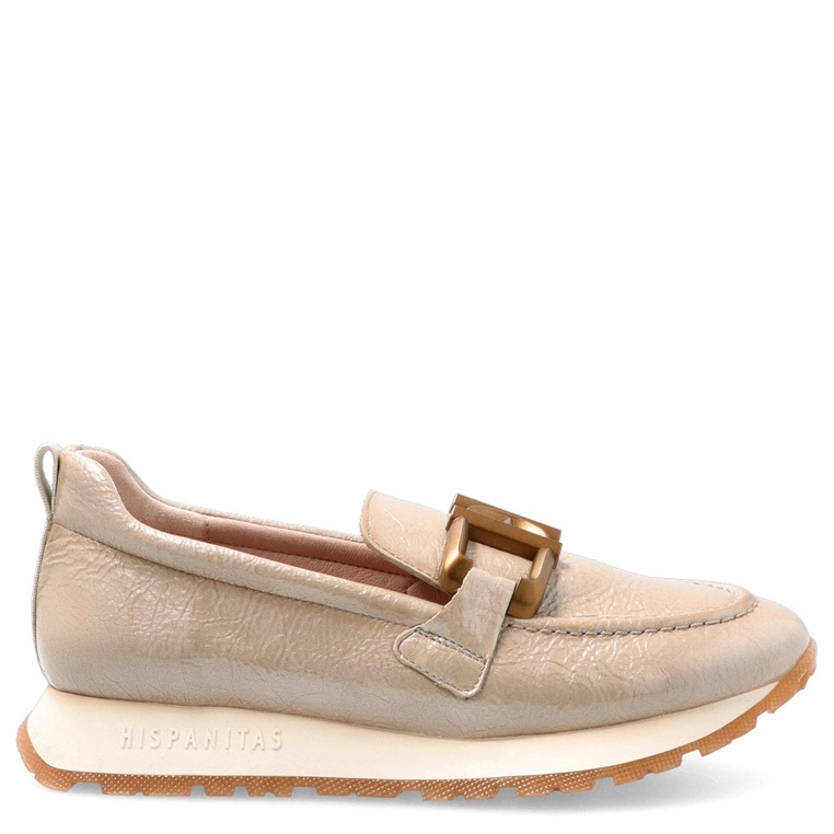 Hiszpańskie półbuty lakierowane - HISPANITAS HI254386 BEŻOWE